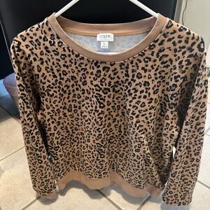 J. Crew Leopard Print Sweatshirt - Tan and Black